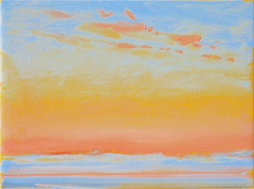 Yellow Glow - Sunrise, 9" x 12", oil on linen, 2006, private collection. Yellow Glow - Sunrise, 9" x 12", oil on linen, 2006, private collection.
